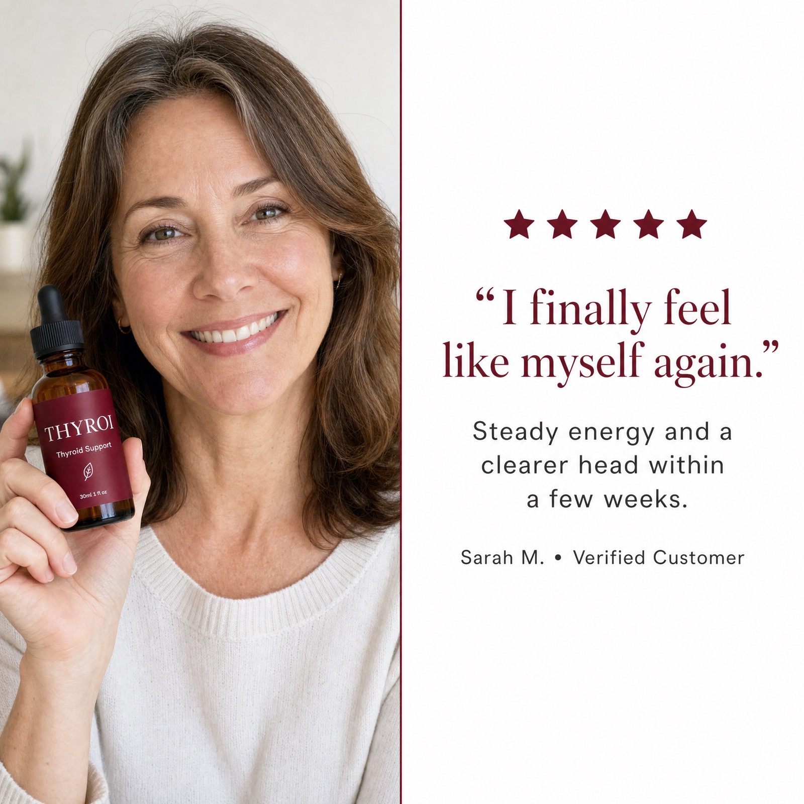 Verified customer review: I finally feel like myself again