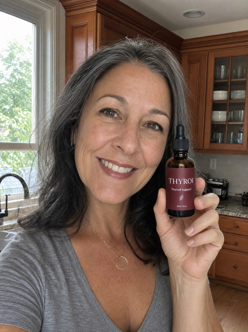 Real customer holding Thyroi